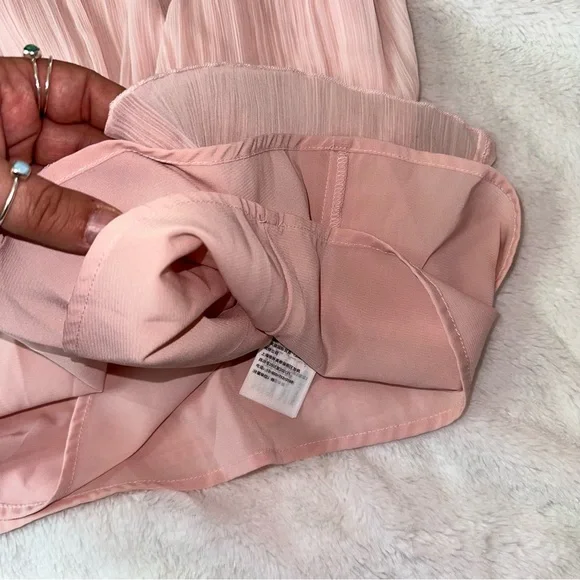 Abercrombie & Fitch Pink Pleated Swing Mini Dress Racerback Cocktail Party Mediu - Picture 9 of 10